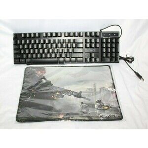 Computer Desktop Gaming Keyboard and Pad Led Light Backlit Colorful Black NEW